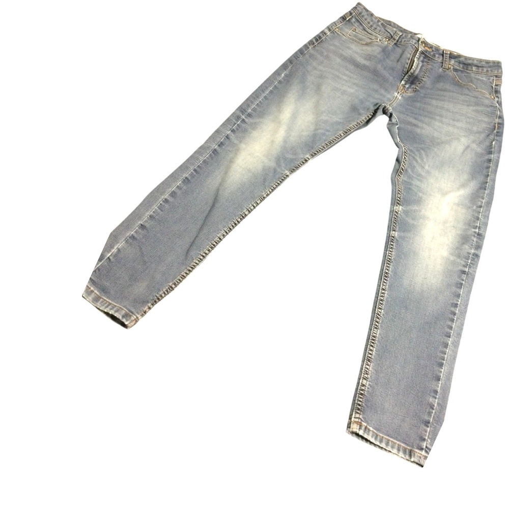 Zara Man‎ Denim Jeans Light Wash Blue Slim Fit Casual Distressed